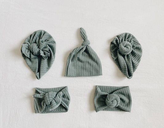 Dark Sage Waffle Turban/Headwraps