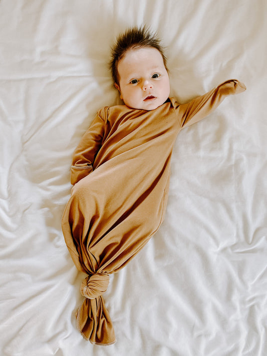 Tan Baby Gown Set
