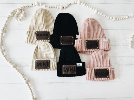 Personalized mommy and me beanies