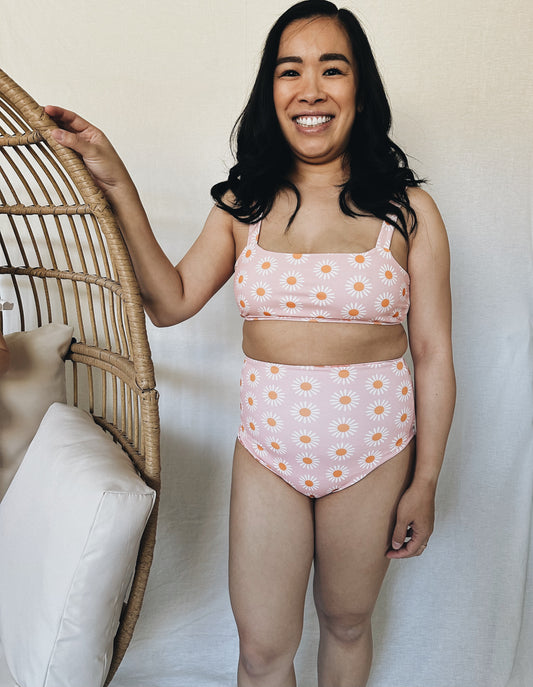 Blush daisy Women’s swim suit top