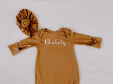 Load image into Gallery viewer, Personalized Tan Baby Gown Set
